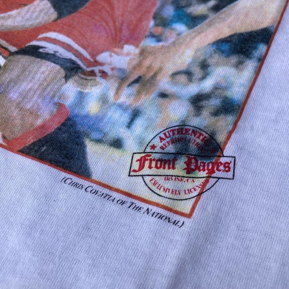 Size L NOS 90s 1991 Michael Jordan National News Paper Photo T-Shirt - Picture 5 of 6